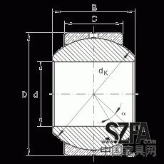 關(guān)節(jié)軸承 GE10-PB, 根據(jù) DIN ISO 12 240-1 標(biāo)準(zhǔn)，尺寸系列 K，需維護(hù)